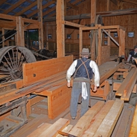 Museum exhibit of saw milling 